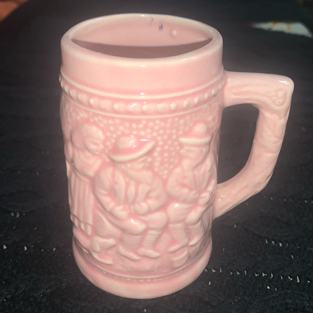 Vintage Pink Mini Stein .. 4 1/2 inch